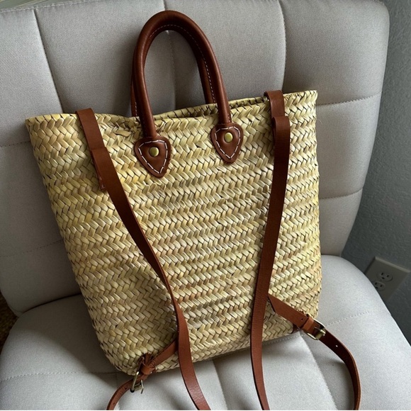 WICKER FARMERS BACKPACK TOTE - Picture 2 of 2